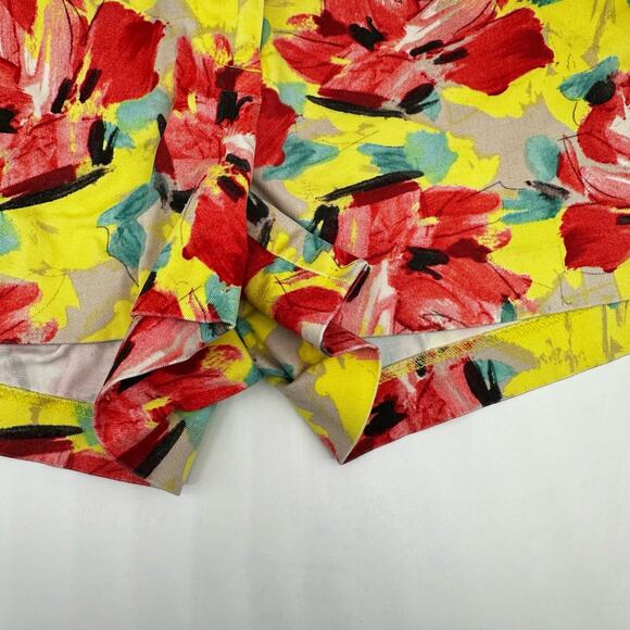 J Crew Yellow & Pink Floral Stretch Chino Shorts Womens Size 6 Bright Peony - Picture 4 of 12